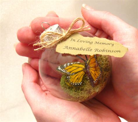 Butterfly Memorial Christmas Ornament Monarch Captive Inside