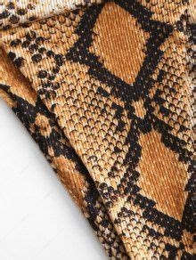 ZAFUL Ribbed Snake Print Thong Bikini Swimwear In COFFEE ZAFUL 2025