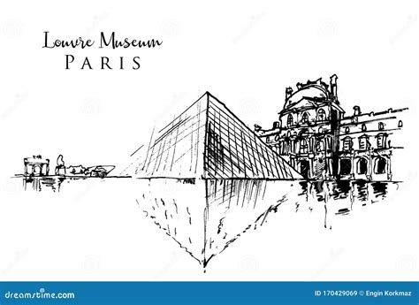 Dibujo Ilustrativo Del Museo Del Louvre Imagen De Archivo Editorial