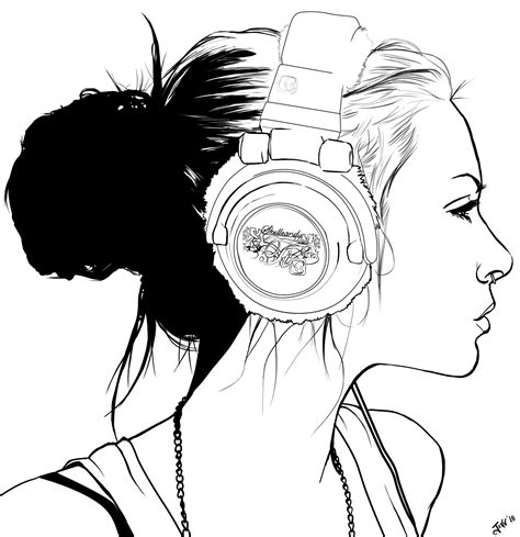 Headphones Drawing Lying Down At Caraecoffeyo Blog