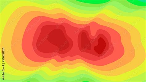 Vector Graphic Of Color Topographic Contour Map With Combination Spectrum Colors Topographic