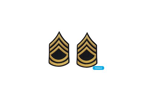 Us Army E7 Sergeant First Class Gold On Blue Sew On Smallfemale