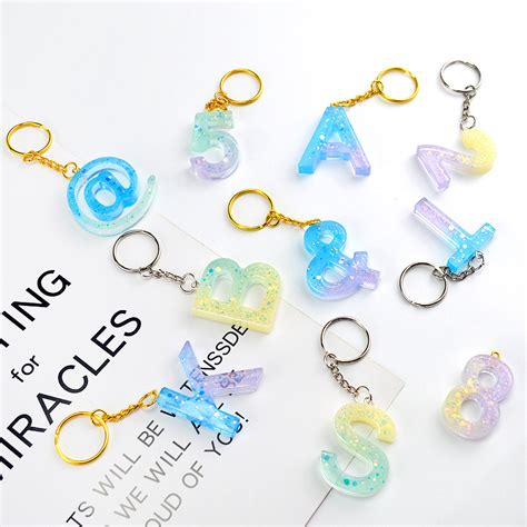 Alphabet Keychain Resin Mold Letter Kit Silicone Mold Number Etsy