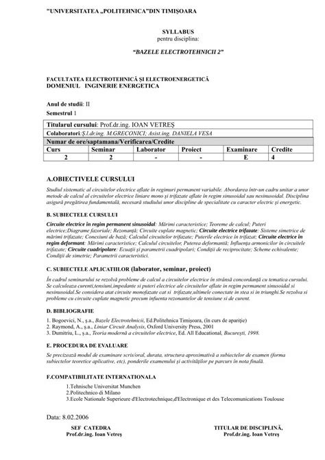 PDF Bazele Electrotehnicii 2 Et Upt Ro ISEE An 2 Pdf Examen Scris