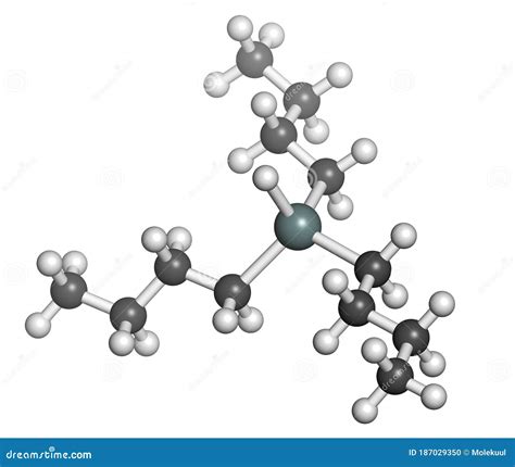 Tributyltin Hydride Molecule. Organotin Reagent, Used in Organic Synthesis Stock Illustration ...