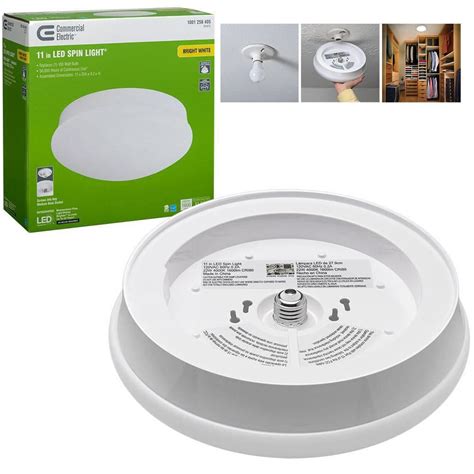 Commercial Electric Spin Light 11 in. Closet Light LED Flush Mount ...