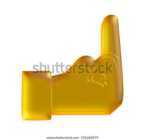 3d Fuck Middle Finger Gold Metallic Stock Illustration 256260679