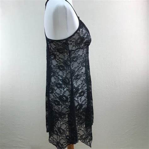 Apt Intimates Sleepwear Shear Black Lace Lingerie Nightie Poshmark