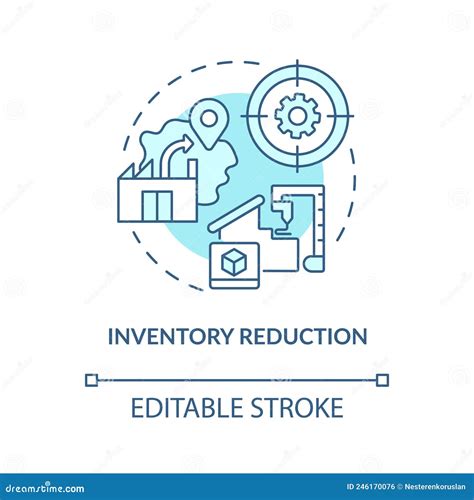 Icono De Concepto Turquesa De Reducci N De Inventario Ilustraci N Del