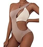 Amazon ZAFUL Women S Sexy Cutout One Shoulder Bikini Underwire Padded Two Piece Bathing
