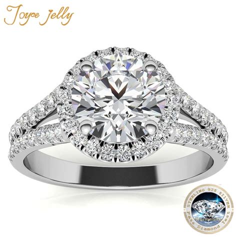 Joycejelly Moissanite Ring With D Color Diamond Roun 1ct Real 925