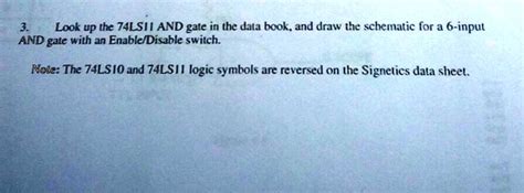 Solved Look Up The 74ls11 And Gate In The Data Book And Draw The