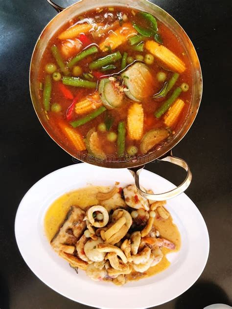 Hot And Spicy Soup In A Pot On The Table Thailand Stock Image Image Of Spicy Cuisine 311338255