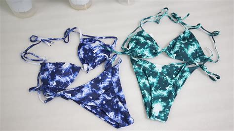 Women S Sexy Halter Thong Bikini Tie Two Sides Bottom Bikini Swimsuits