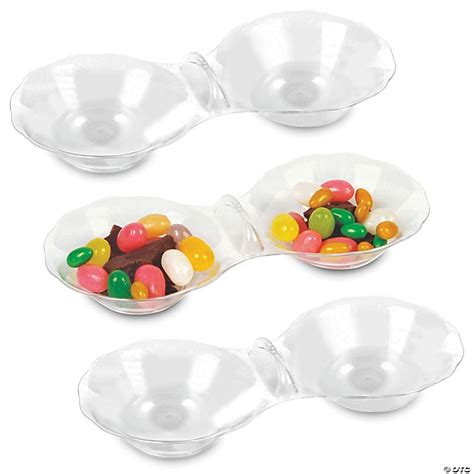 Clear Round 2 Hole Mini Plastic Candy Bowls 144 Bowls Oriental Trading