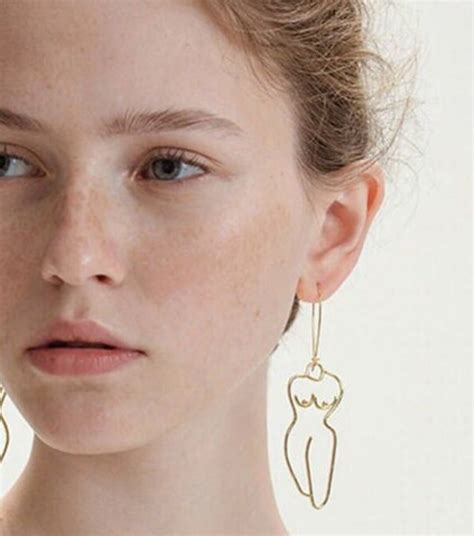 Abstract Female Body Earrings Naked Body Earrings Body Silhouette Earrings Abstract Body