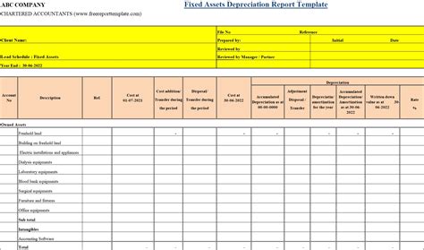 Fixed Asset Schedule Template Prntbl Concejomunicipaldechinu Gov Co