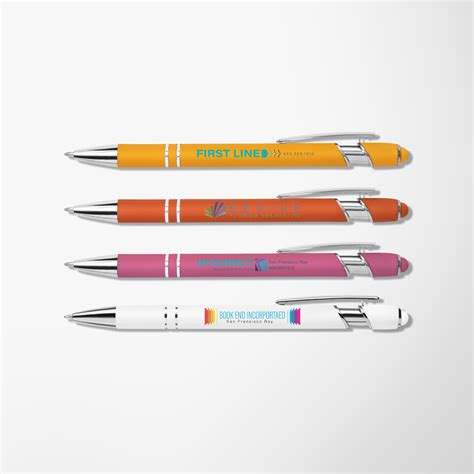 Custom Britebrand Bright Soft Touch Alpha Stylus Pen Pens