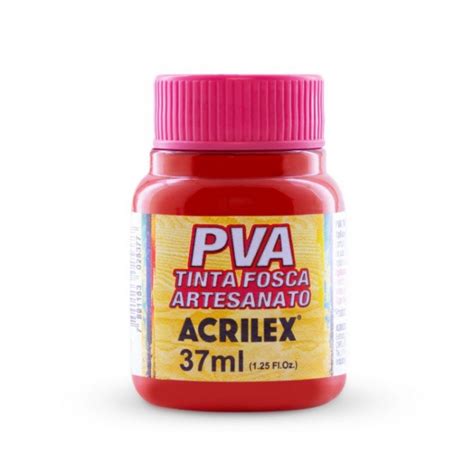 PVA Tinta Mate Artesanato Acrilex VERMELHO VIVO 37ml Hello Scrapbook