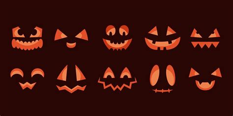 Set of scary faces in cartoon style. Halloween design elements. 11876000 Vector Art at Vecteezy