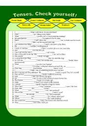 Tenses Review Esl Worksheet By Tentere