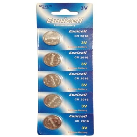 5 x Eunicell CR2016 3V Lithium Batteries – Aussiebatt