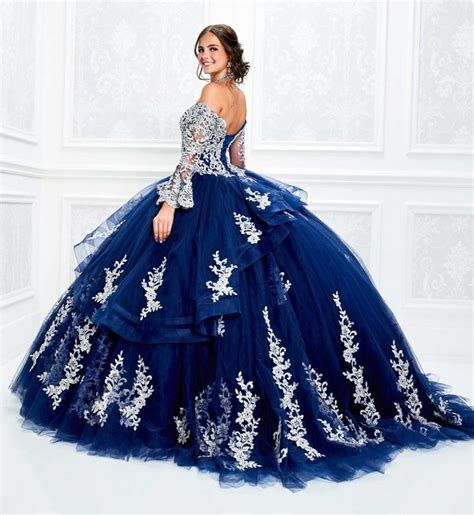 Pr11927 Beaded Long Sleeve Quinceanera Dress Princesa By Con