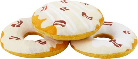 Discontinued Frisco Fall Maple Bacon Donuts Plush Squeaky Dog Toy 3