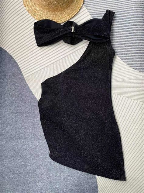 Bestway Solid Black 3D Flower Bikini Sexiest Bathing Suits 2024