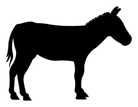 Donkey Silhouette Outline Vector Cut Download Svg Png - Etsy