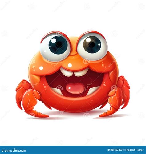 A Cartoon Crab With Big Eyes And A Big Smile Stock Illustration