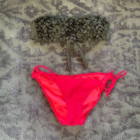 Victoria S Secret Swim Bandeau Strapless Bikini Top And Victorias Secret Bikini Bottoms