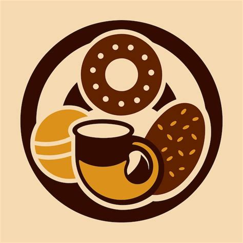 Coffee And Donuts Logo Design Concept Vector Art And Illustration