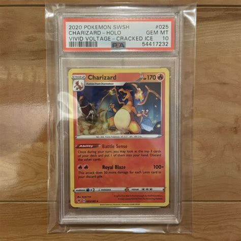 Pokemon Charizard Psa Gem Mint Vivid Voltage Cracked Ice Holo