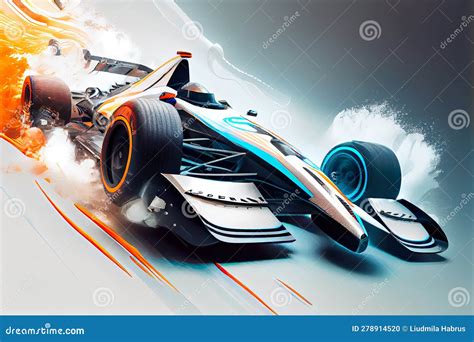 Racing Car At High Speed Generative Ai Generative Ai Stock Photo