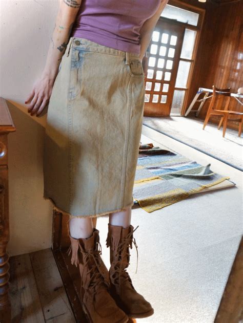 Yellowish Denim Skirt