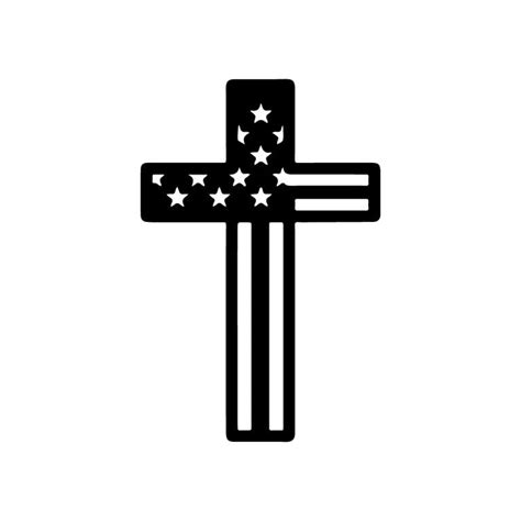 Free American Flag Cross Svg Background Black And White Svg Vector