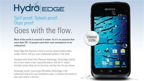 Waterproof Kyocera Hydro Edge Launching On Sprint And Boost Mobile