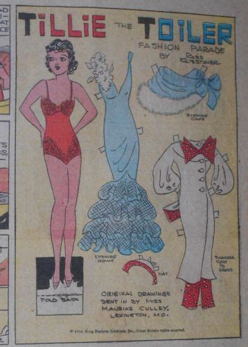 Tillie The Toiler With Uncut Paper Doll From 7 22 1934 Full Size Page