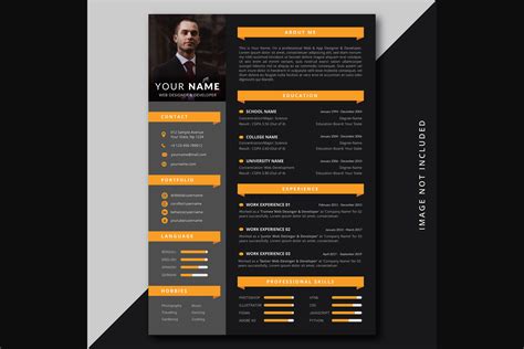 Modern Professional Resume Cv Template Gr Fico Por Skylark