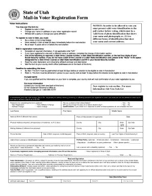 Fillable Online Cce Mech Northwestern State Of Utah Mail In Voter