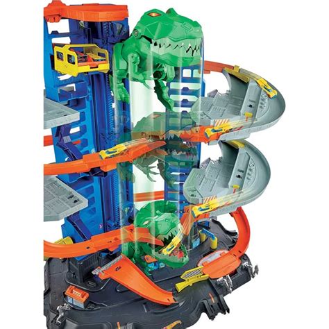 Hot Wheels City Ultimate Garage Assalto Del T Rex Al Mega Garage Multipiano