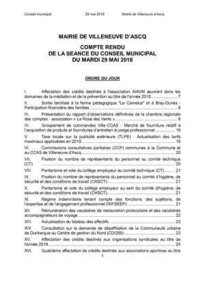 Calaméo 29 mai 2018 procès verbal du conseil municipal