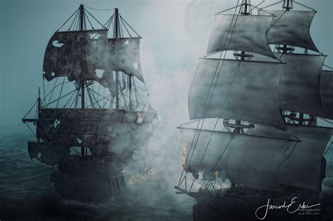 Digital Art Pirate Ship Battle - Etsy