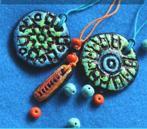 Spring Bling Clay Pendant Necklace And Wood Bead Bracelet Grades K