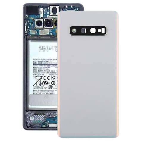 Tampa traseira da bateria lente da câmera para Galaxy S10 Branco