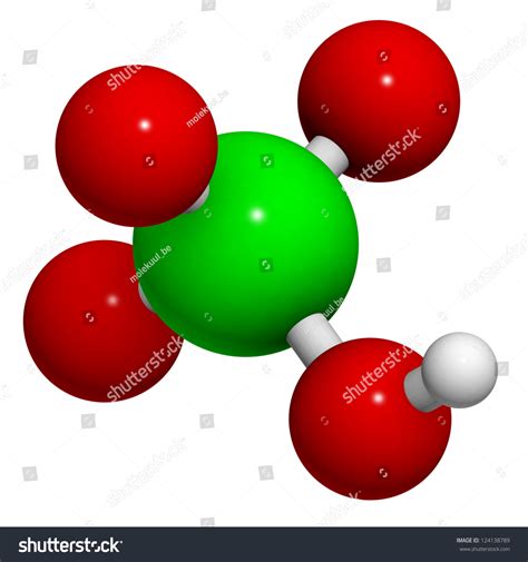 Perchloric Acid Hclo4 Molecule Chemical Structure Stock Illustration