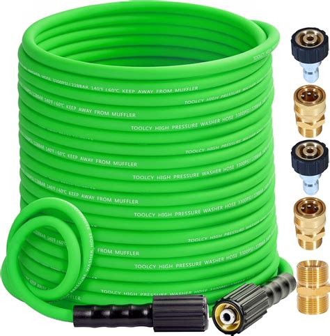 Amazon TOOLCY Super Flexible Pressure Washer Hose 100FT 1 4 In X