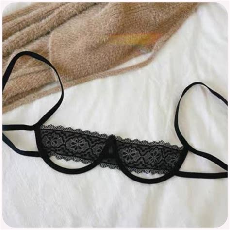 12 Moving Sale Two Piece See Through Lace Bra And Gstring Cupless Lingerie Set Sexy