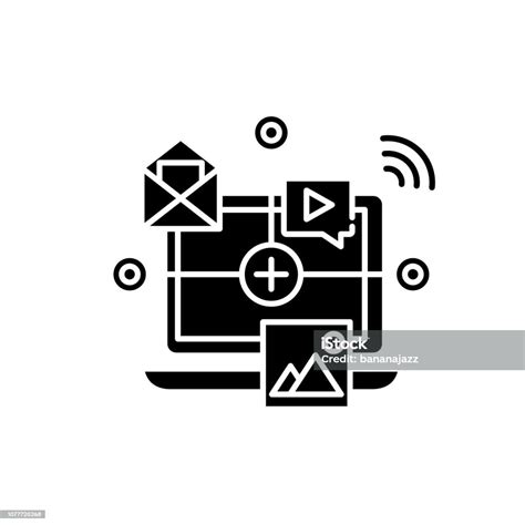 Online Marketing Black Icon Vector Sign On Isolated Background Online